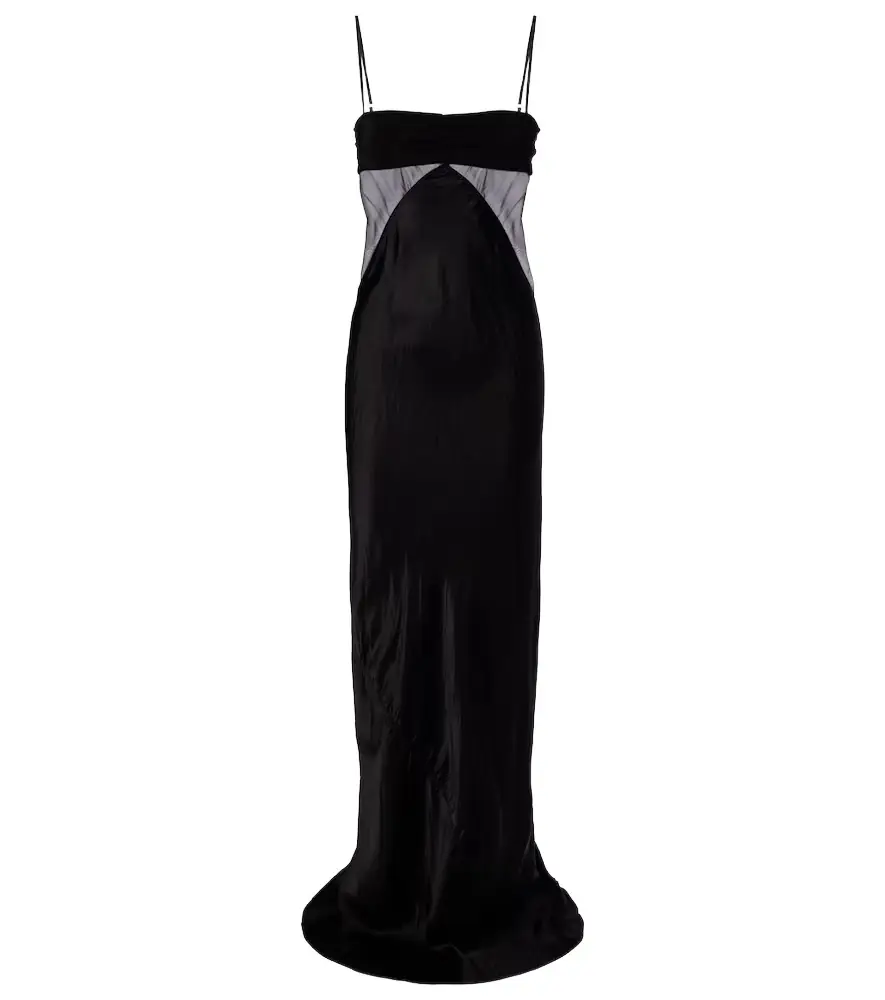 Rick Owens Combo silk-trimmed satin gown