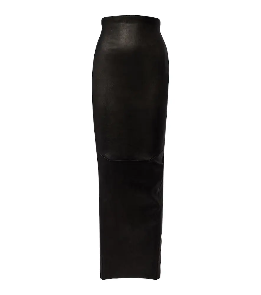 Rick Owens Dirt Pillar leather maxi skirt