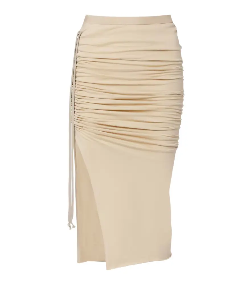 Rick Owens DRKSHDW Edfu cotton jersey midi skirt