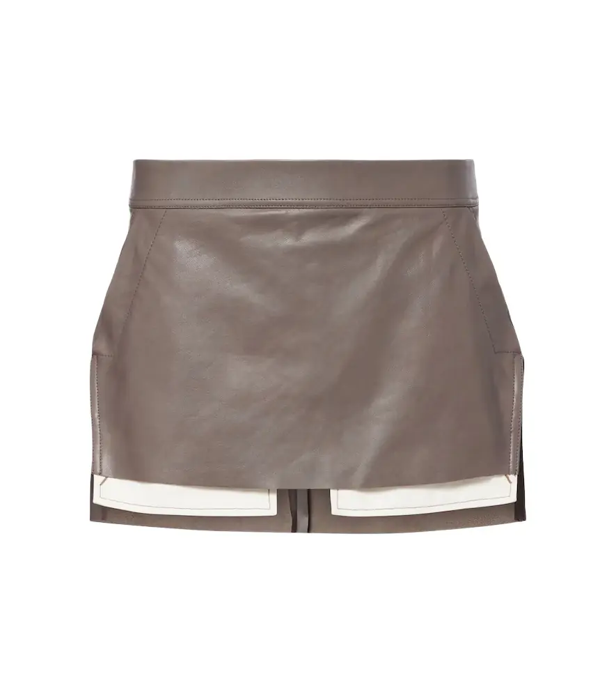Rick Owens Fog leather miniskirt