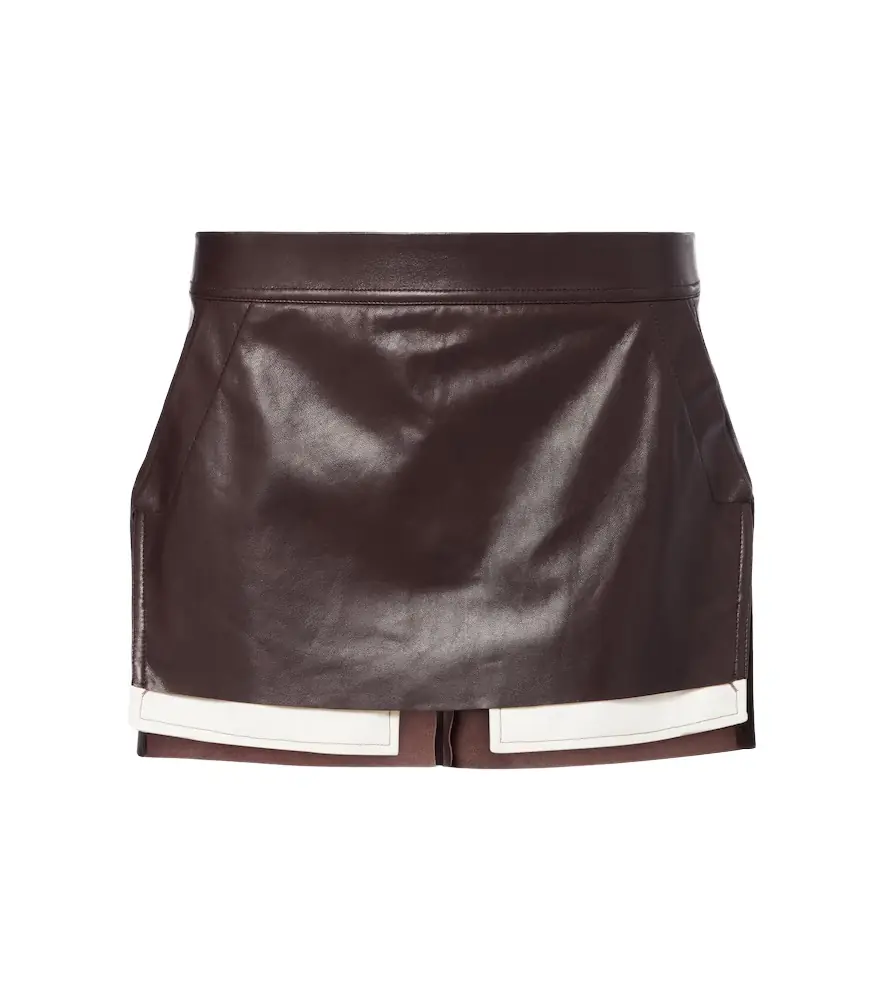 Rick Owens Fog leather miniskirt