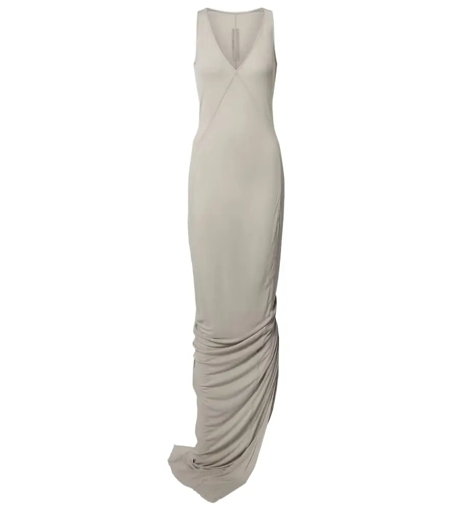 Rick Owens Gathered jersey maxi dress
