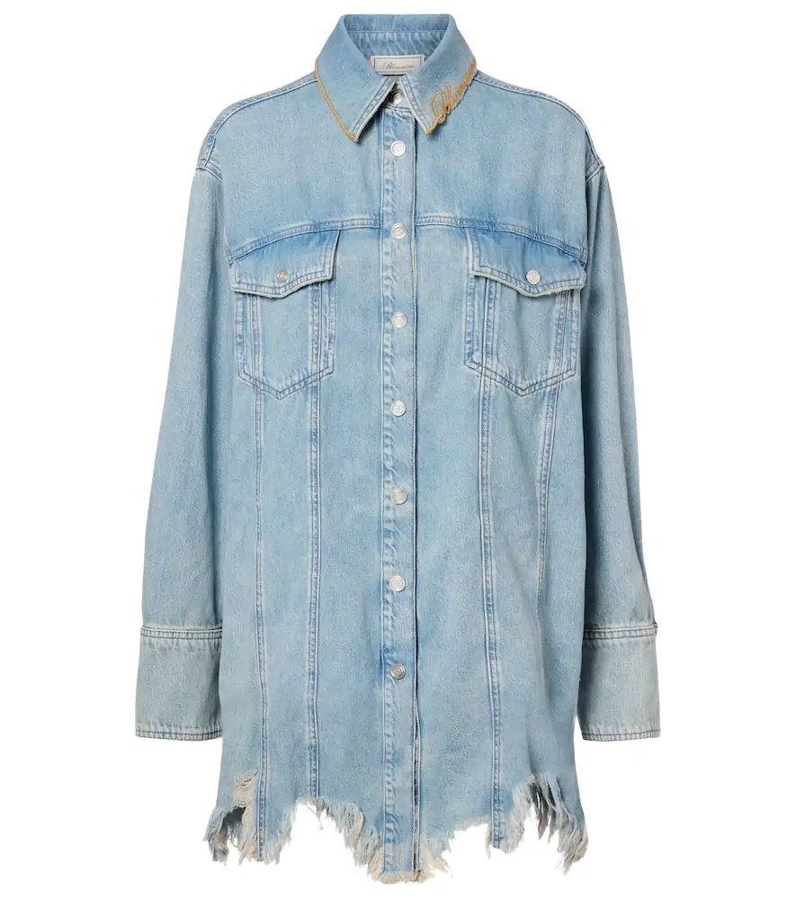 Blumarine Embroidered denim overshirt