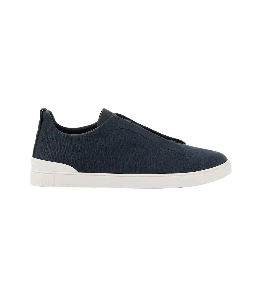 Zegna Triple Stitch canvas slip-on sneakers