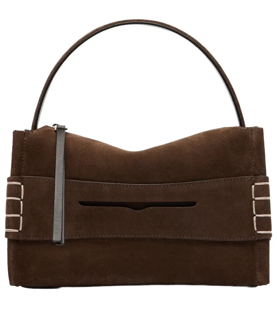 JW Anderson Loafer Small suede top-handle bag