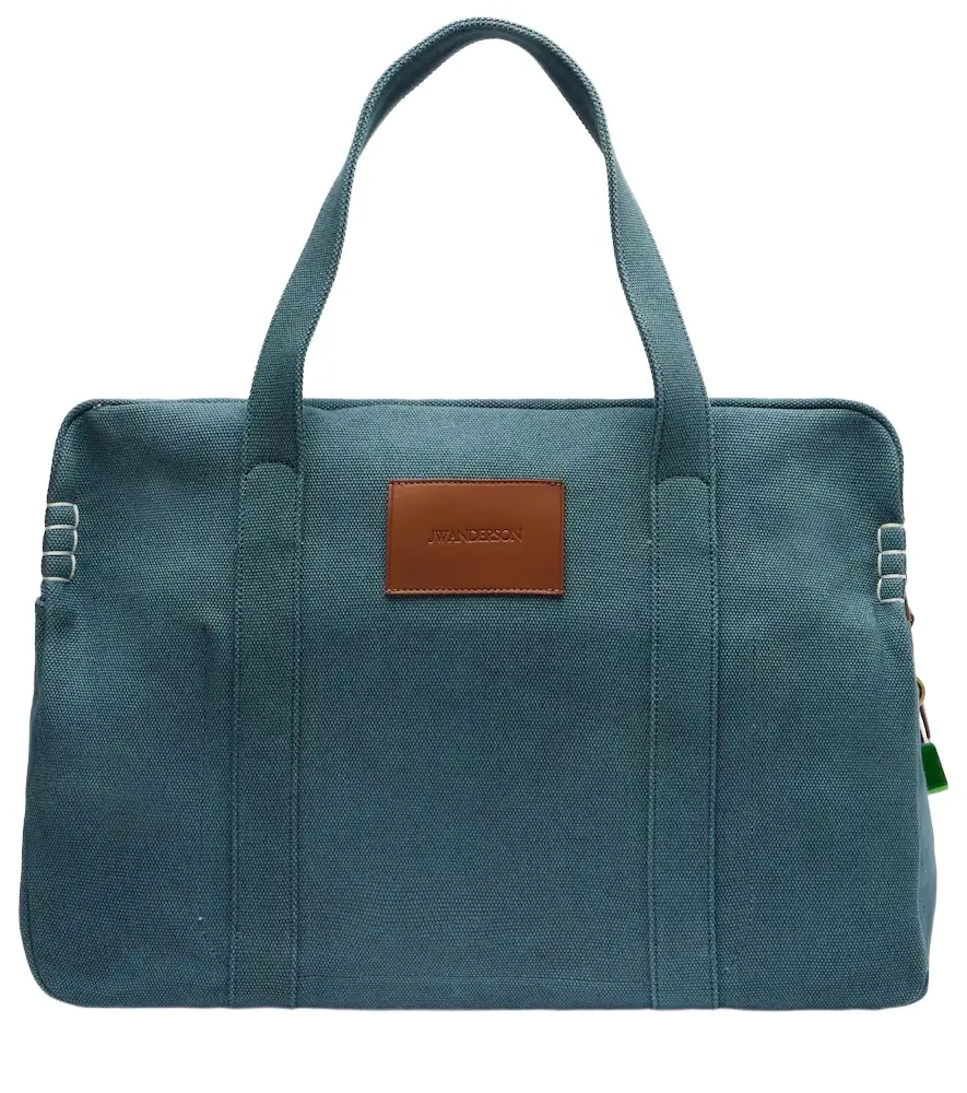 JW Anderson Small leather-trimmed canvas weekender