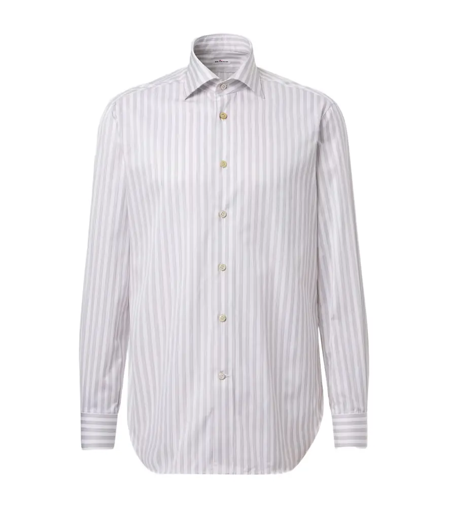 Kiton Striped cotton poplin shirt