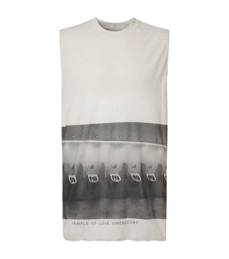 Rick Owens Jumbo printed cotton jersey tank top