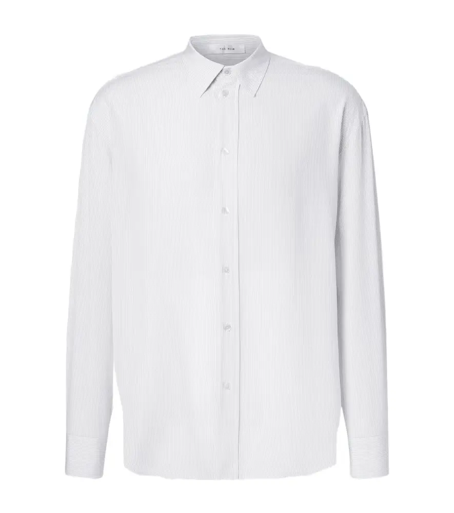 The Row Granada pinstripe silk poplin shirt