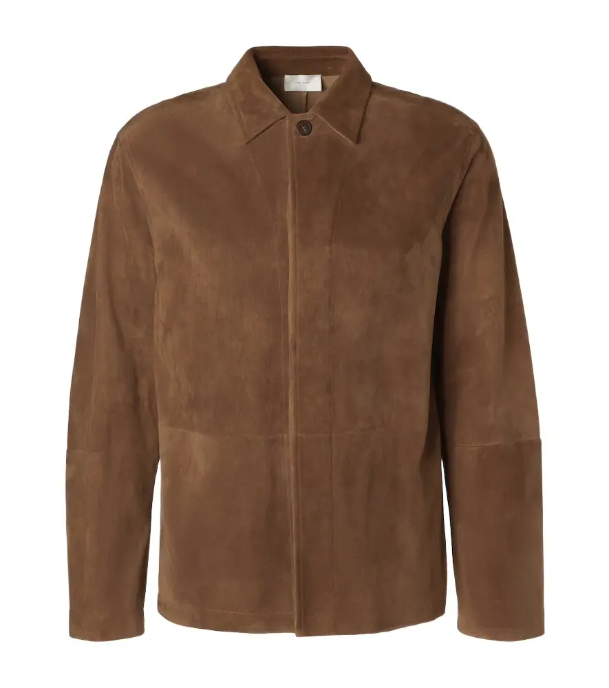 The Row Ulrich paneled suede jacket