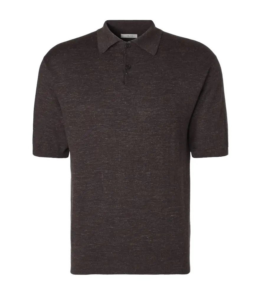 The Row Borges cashmere, silk, and linen polo shirt