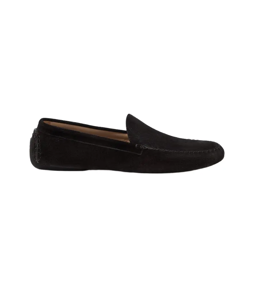 The Row Lucca suede slip-on shoes