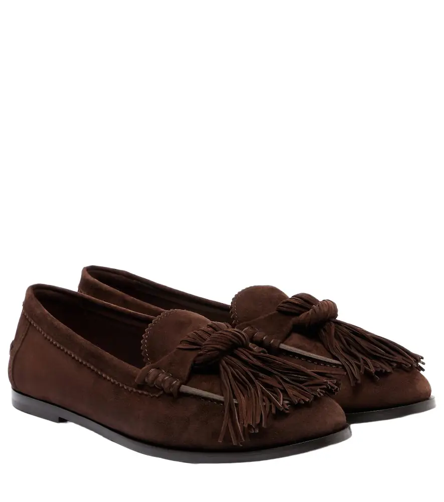 Aquazzura Freddie fringed suede loafers