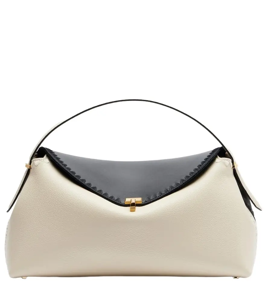 Toteme T-Lock embroidered leather tote bag
