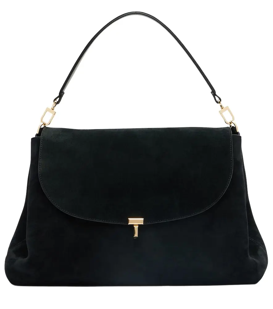 Toteme T-Lock suede shoulder bag