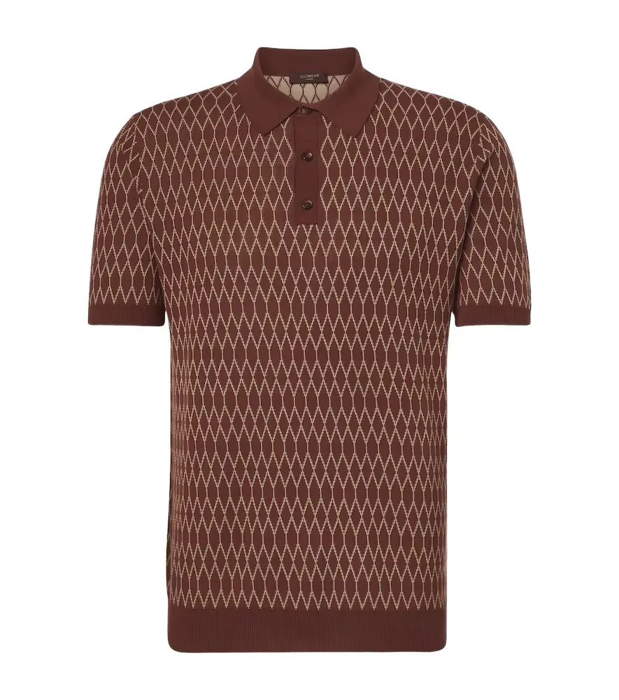 Slowear Cotton jacquard polo shirt