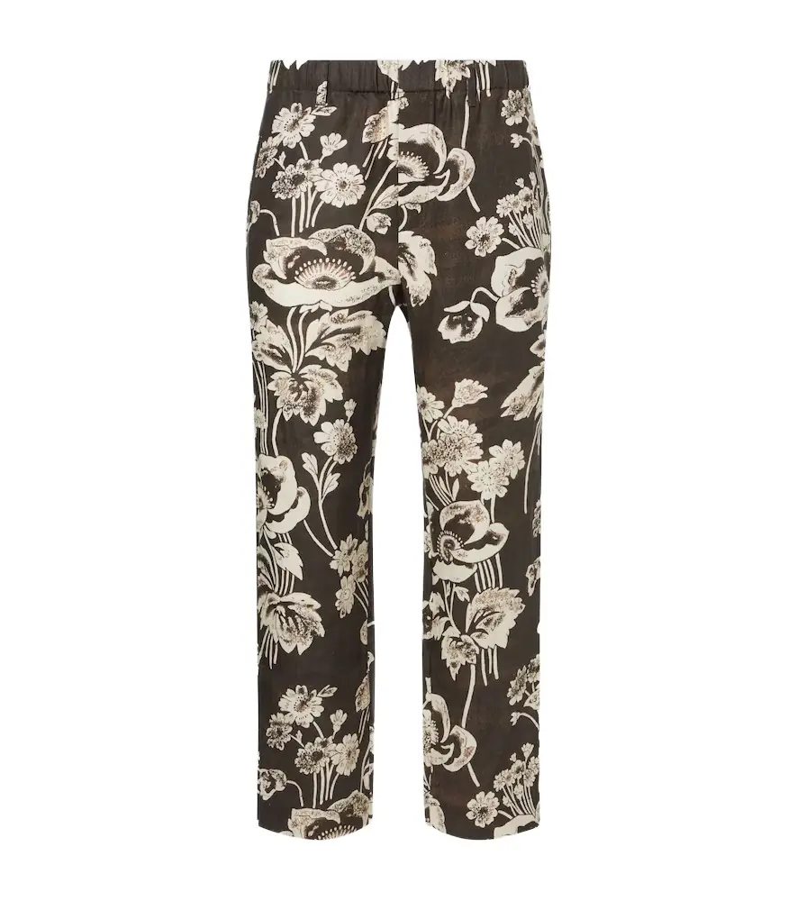 Commas Floral linen straight pants
