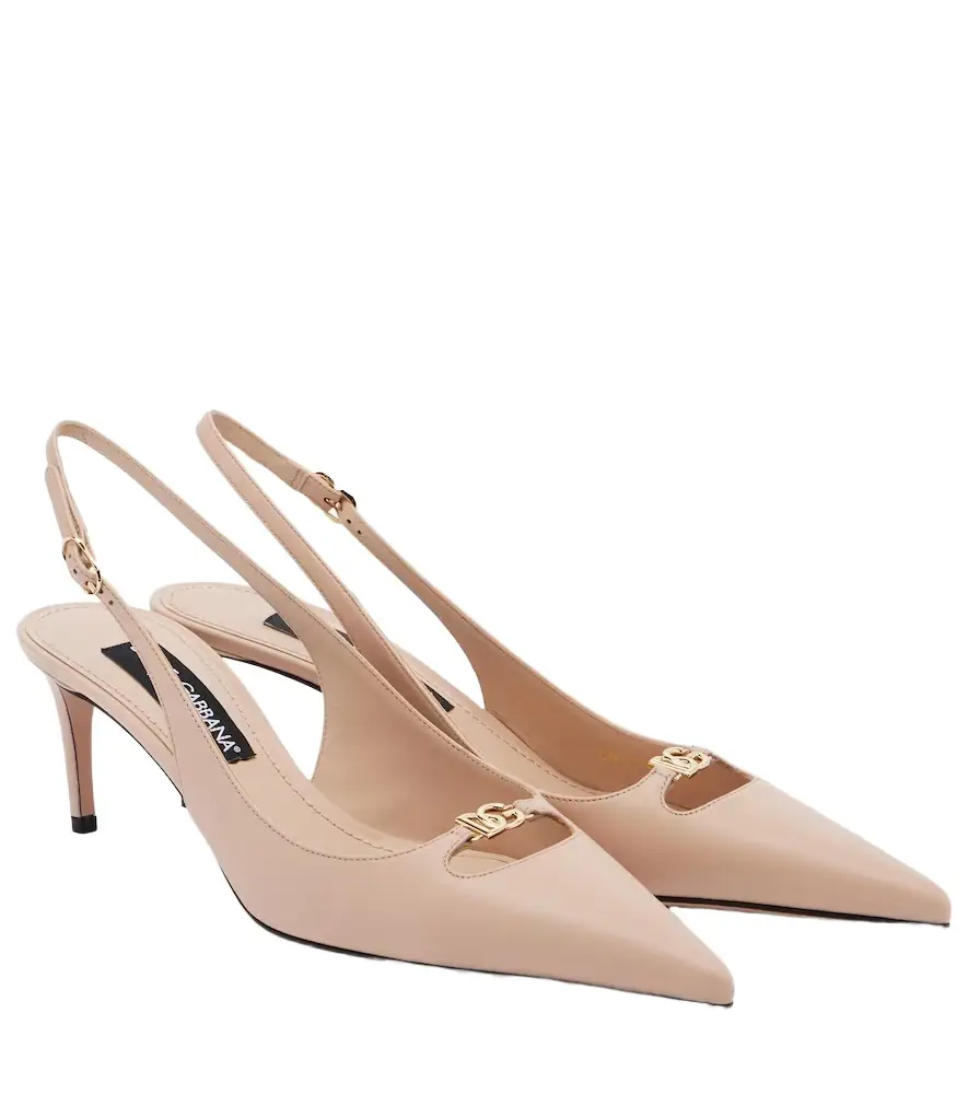 Dolce & Gabbana Lollo DG leather slingback pumps