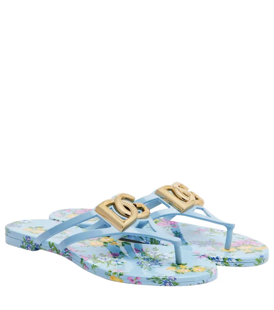 Dolce & Gabbana Floral thong sandals