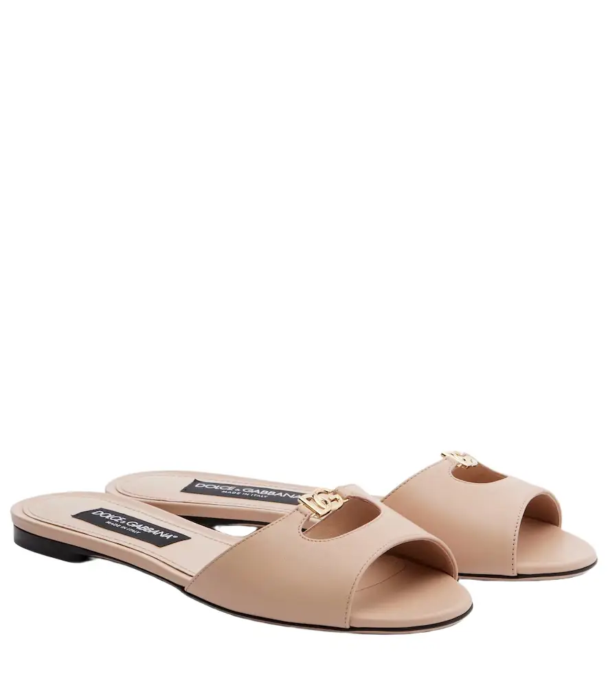 Dolce & Gabbana DG leather slides