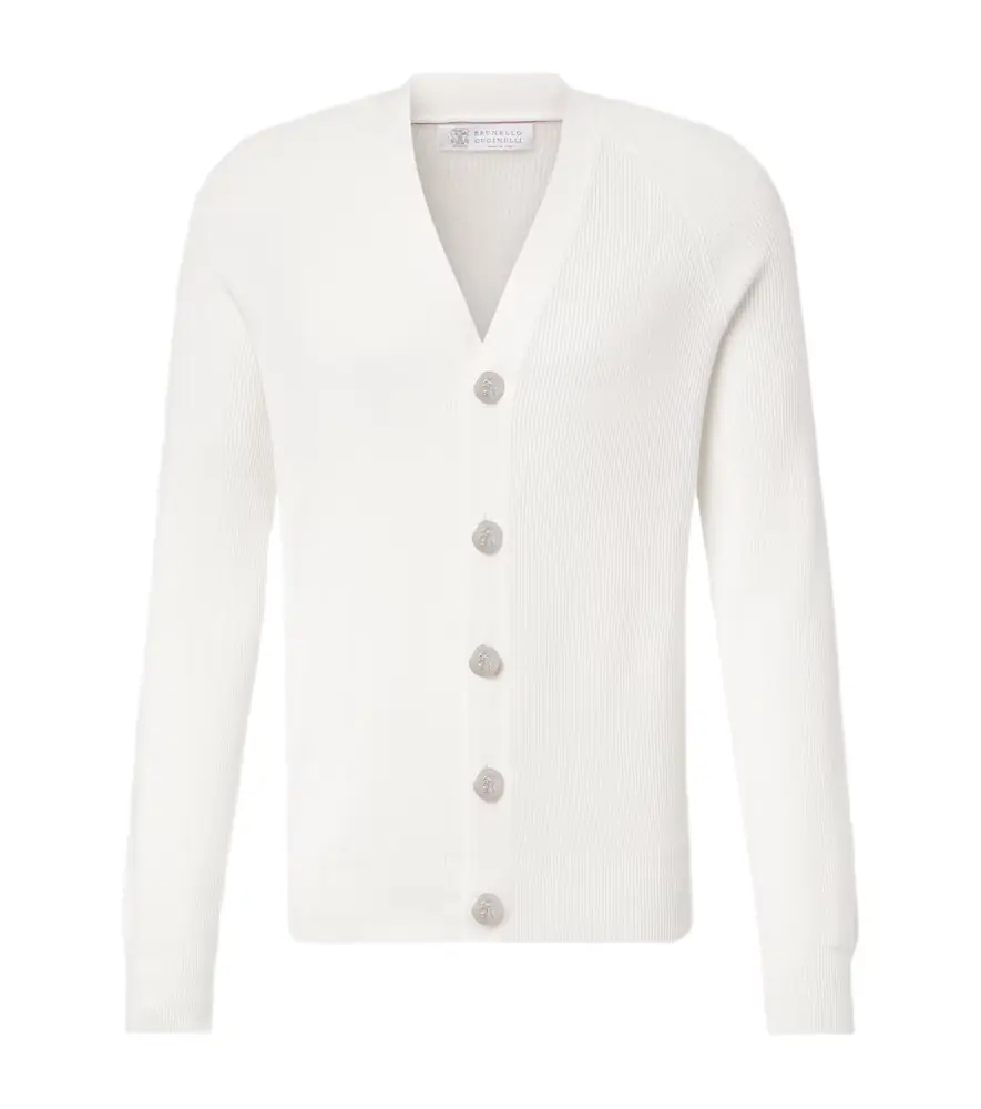 Brunello Cucinelli Ribbed-knit cotton cardigan