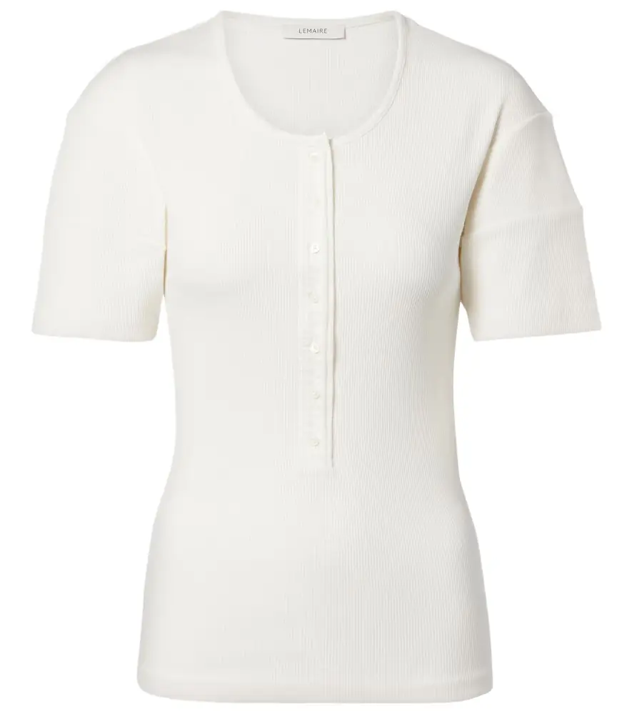 Lemaire Cotton and linen jersey Henley shirt