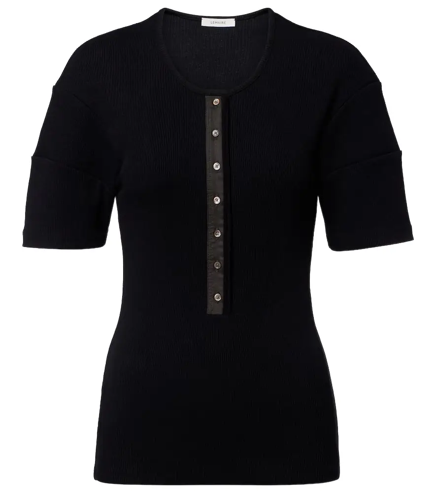 Lemaire Cotton and linen Henley shirt