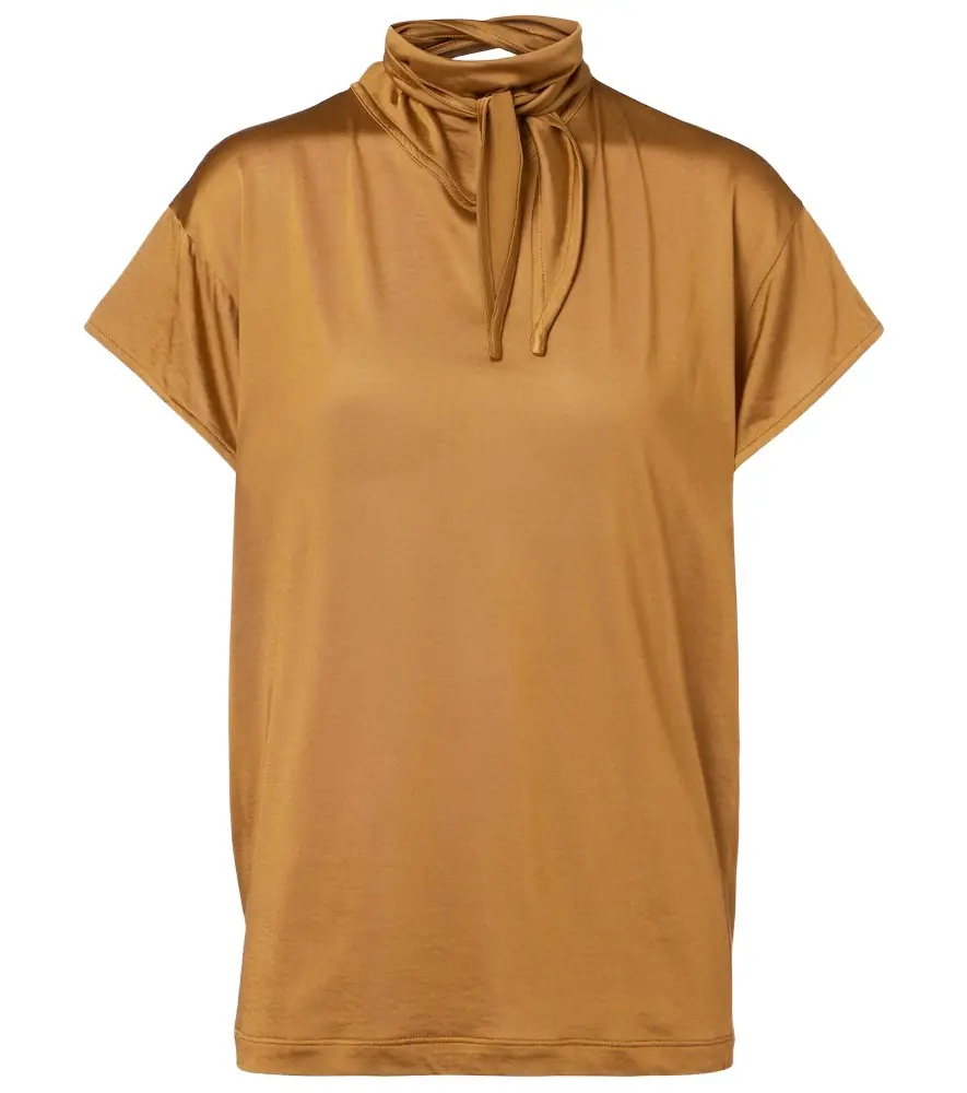 Lemaire Scarf-detail jersey top