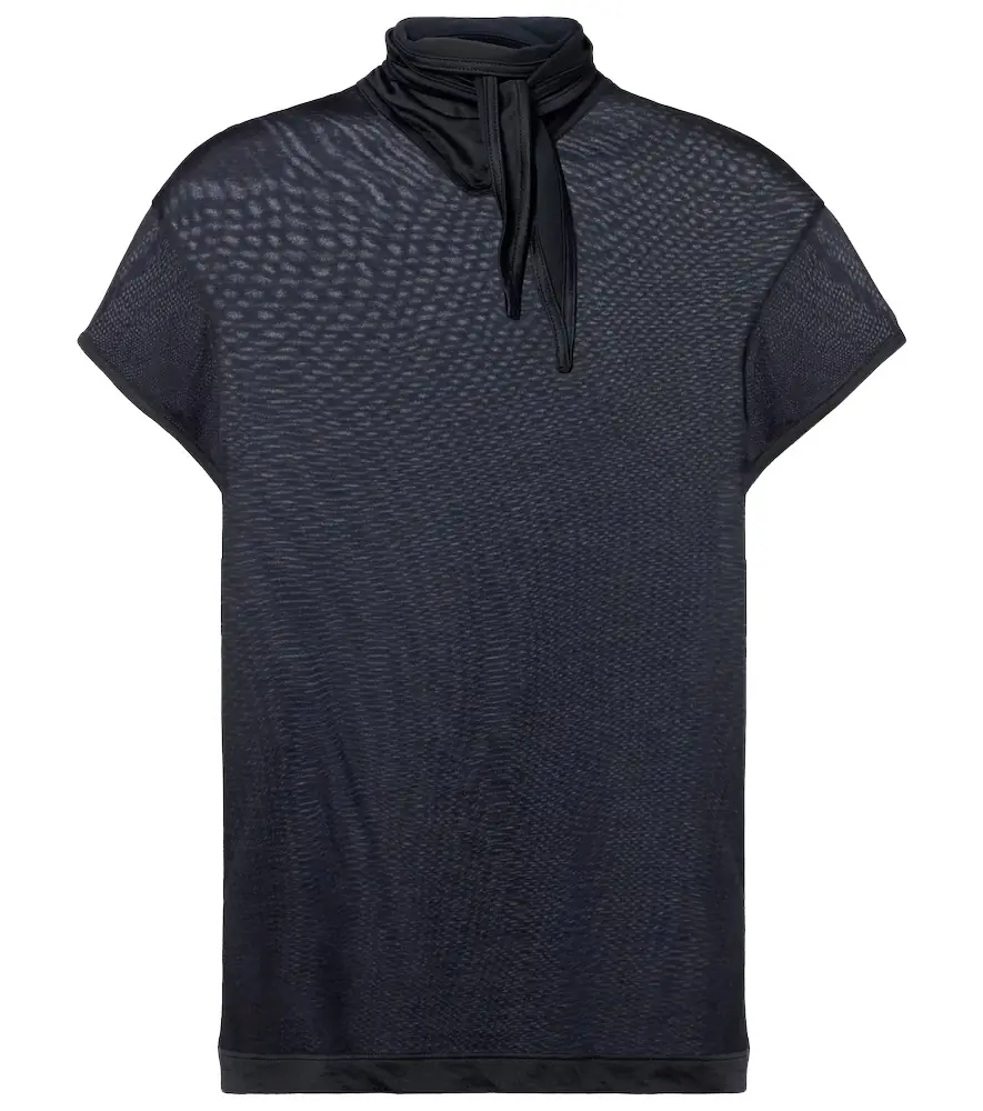 Lemaire Scarf-detail jersey top
