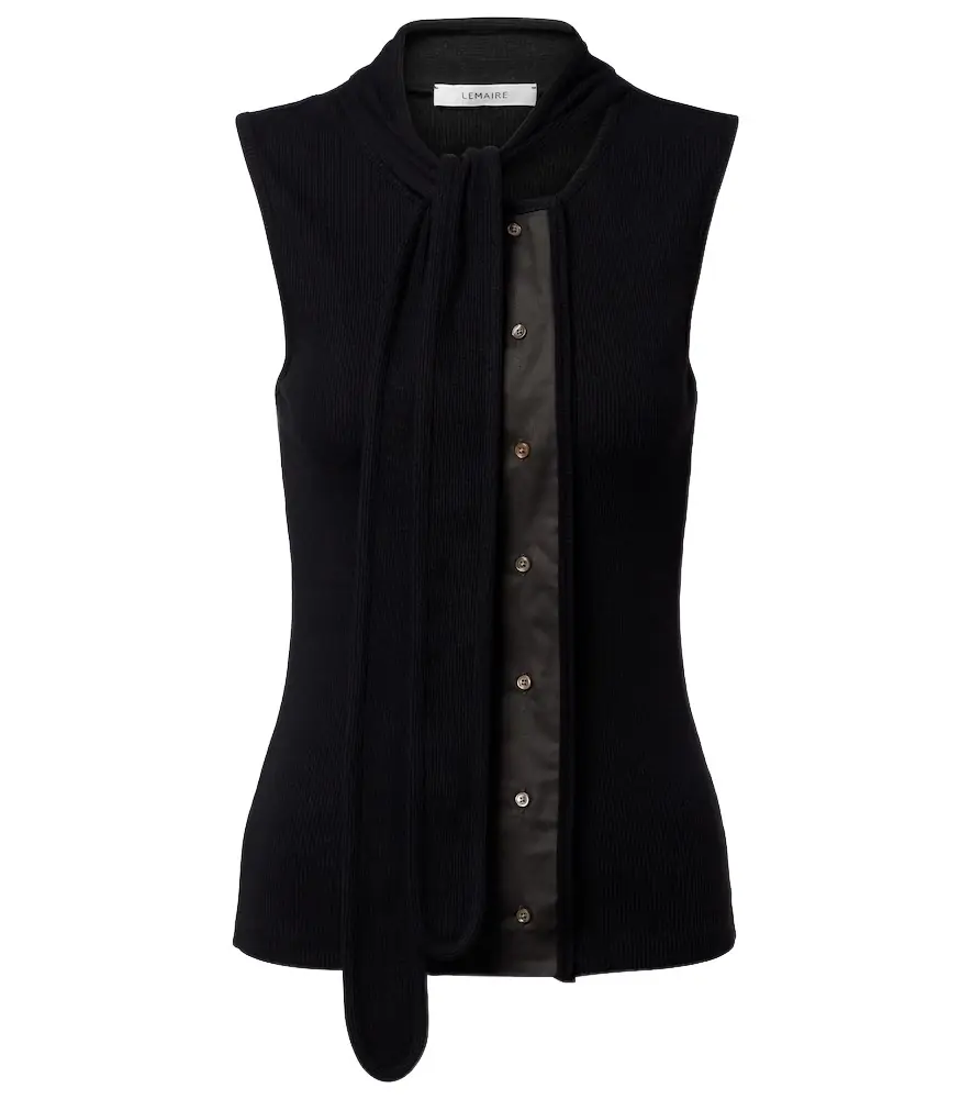 Lemaire Asymmetric cotton and linen top