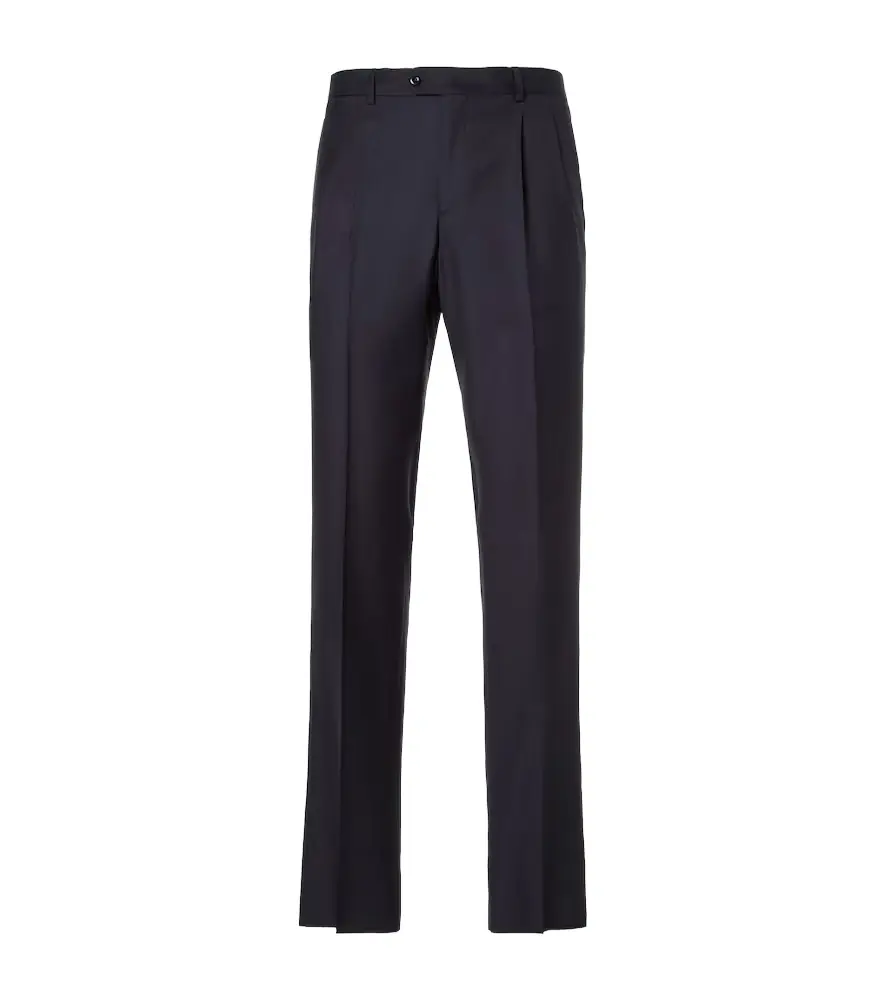 Rubinacci Pleated virgin wool straight pants