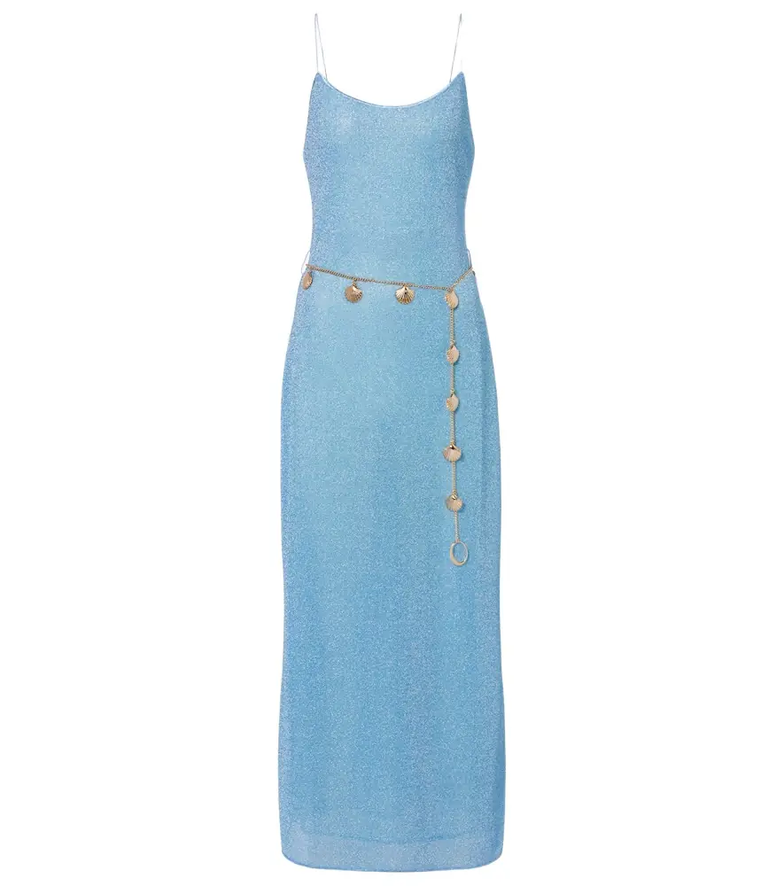 Oseree Oséree Lumière belted maxi dress