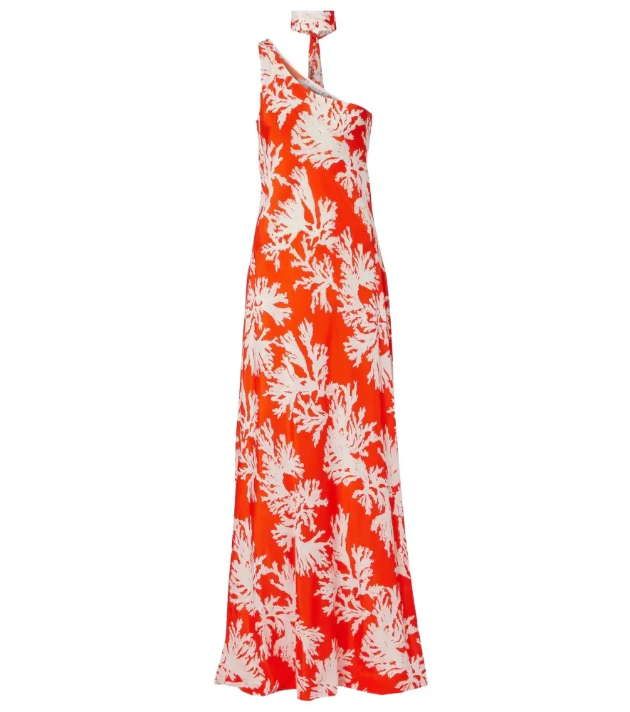 Alexandra Miro Odetta scarf-detail one-shoulder gown