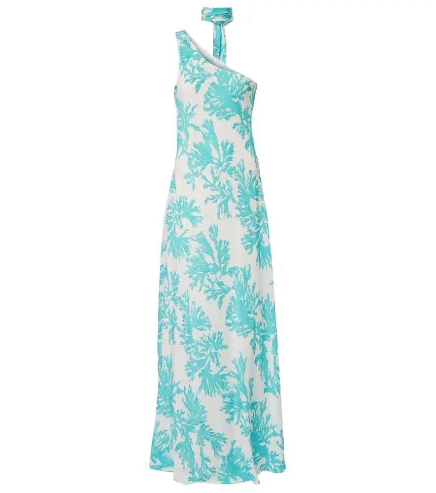 Alexandra Miro Odetta scarf-detail one-shoulder gown