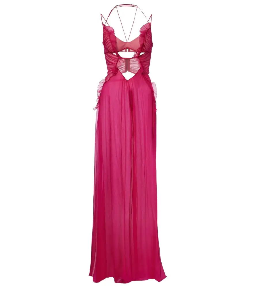 Nensi Dojaka Semi-sheer silk gown