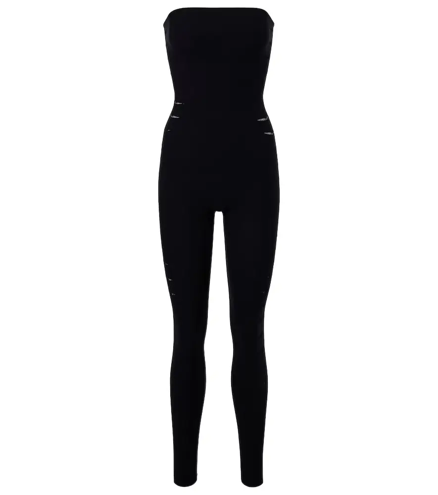 Wolford Slash cutout strapless jersey catsuit