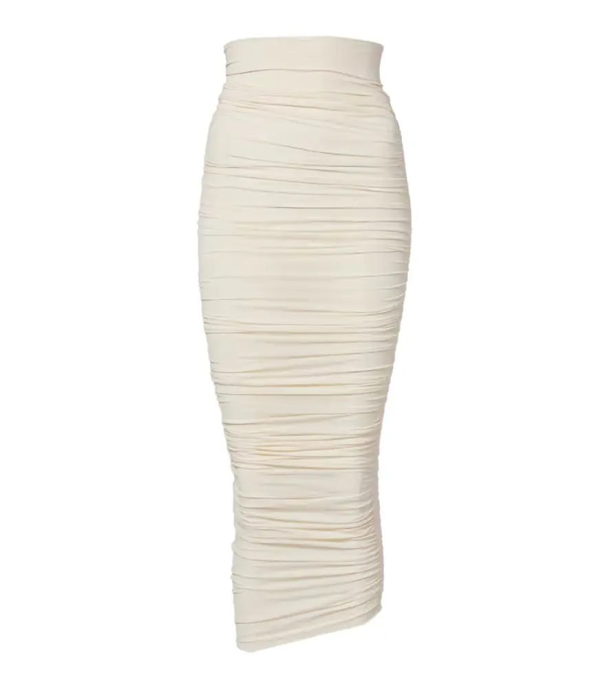 Wolford Draped sheer high-rise midi skirt