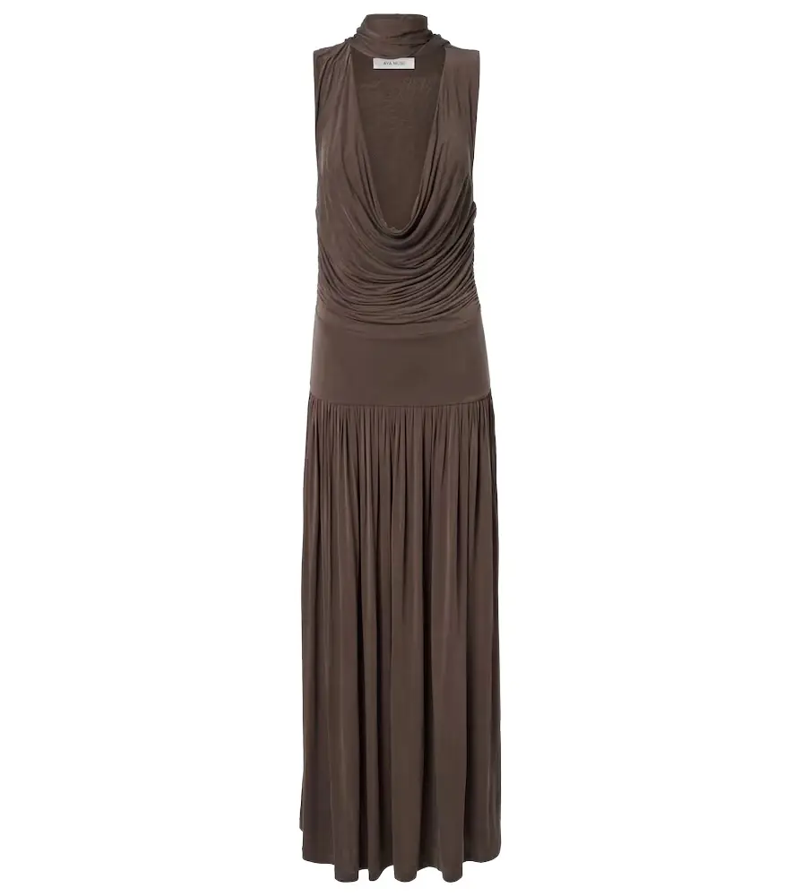 Aya Muse Alyve draped halterneck maxi dress