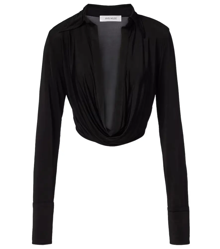 Aya Muse Freya draped crop top
