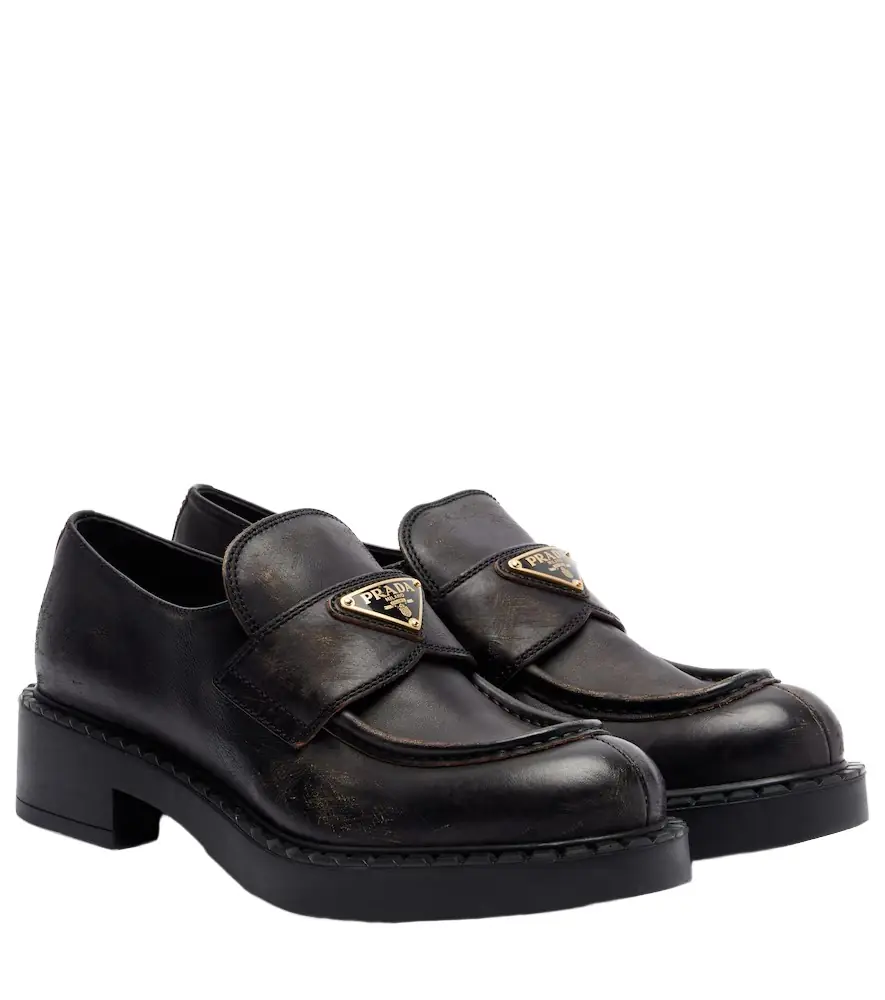 Prada Leather penny loafers