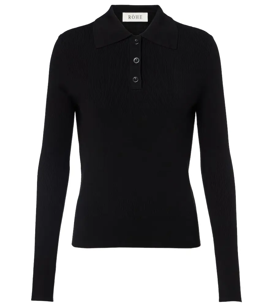 Rohe Róhe Ribbed-knit polo shirt