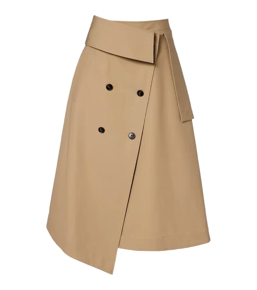 Rohe Róhe Asymmetric cotton canvas midi skirt