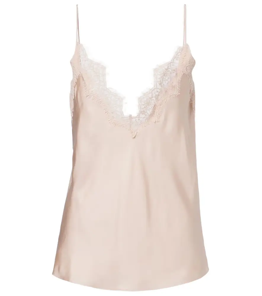Rohe Róhe Lace-trimmed silk top