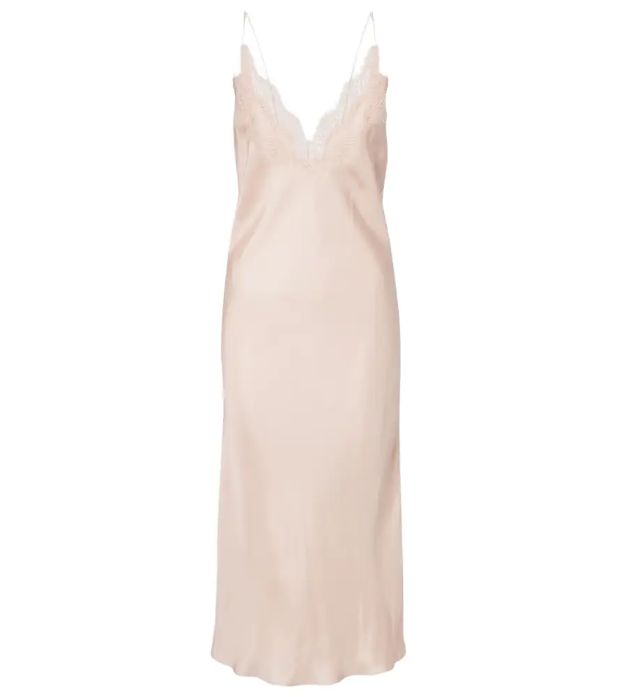 Rohe Róhe Lace-trimmed silk satin slip dress
