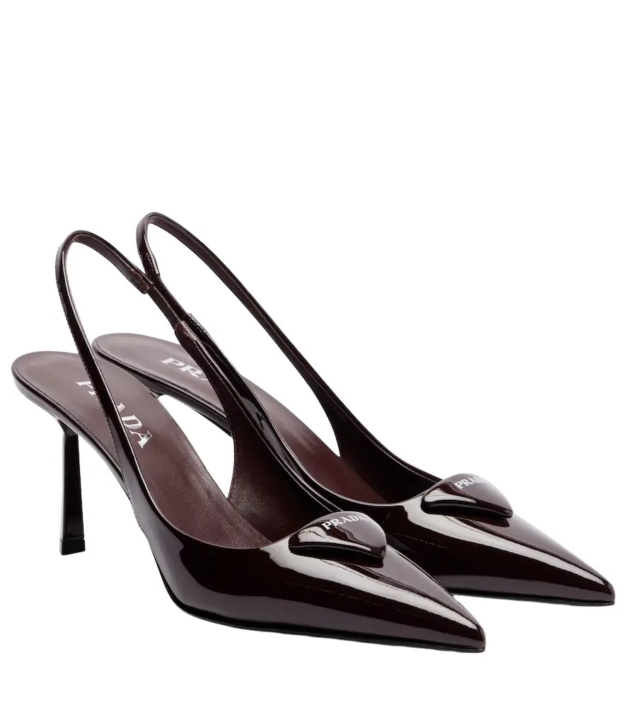 Prada Patent leather slingback pumps
