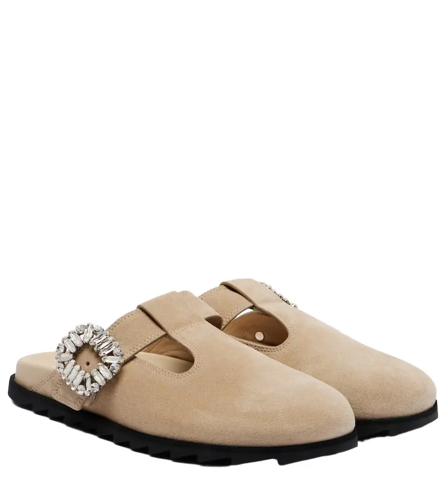 Roger Vivier Slidy Viv' embellished suede mules