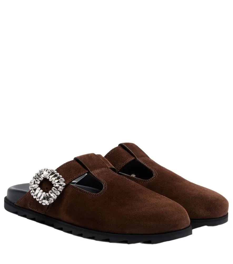 Roger Vivier Slidy Viv' suede mules