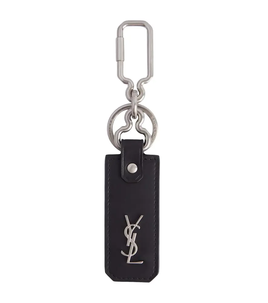Saint Laurent Cassandre  leather keychain