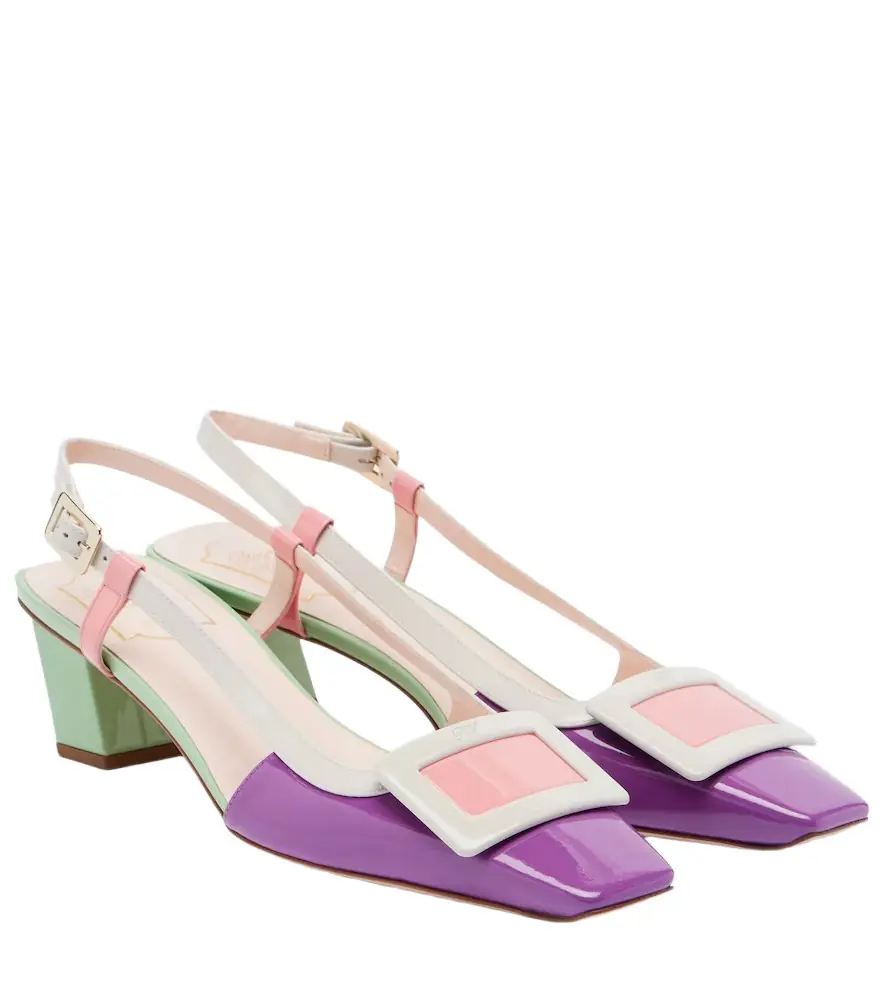 Roger Vivier Belle Vivier patent leather slingback pumps