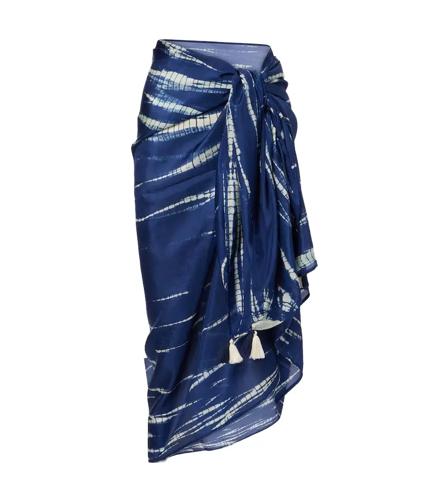 Anna Kosturova Tie-dye silk beach cover-up